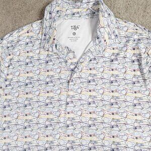 1764 Golf Polo XL White Guitars All Over Print Performance